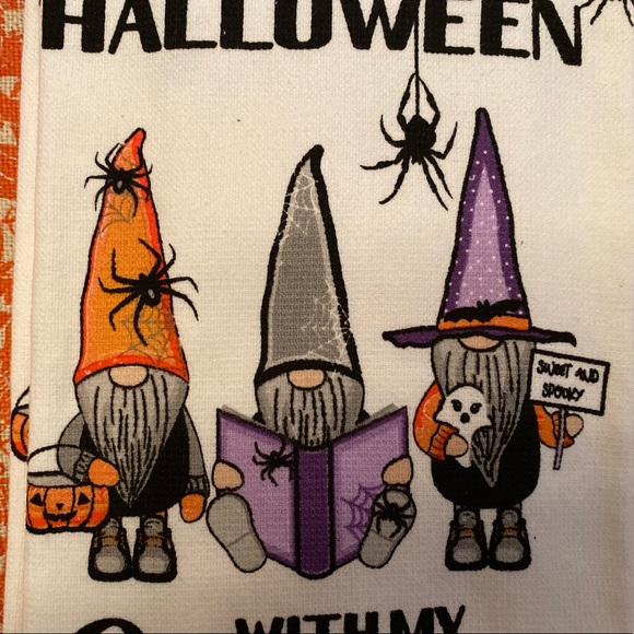 Halloween Gnome Kitchen Towels Set of 2, Halloween With My Gnomies, Witch Gnomes - Picture 9 of 12